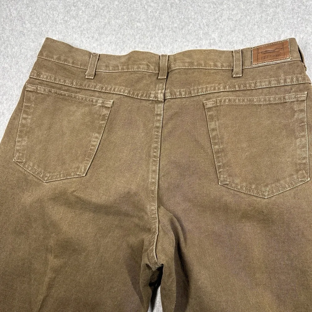 LL Bean Vintage Double L Jeans Men's 40x30(38x30) Made USA Brown Relax Taper